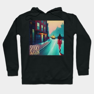 Halloween Spooky Season Crimson Streets Pulp Cover Hoodie